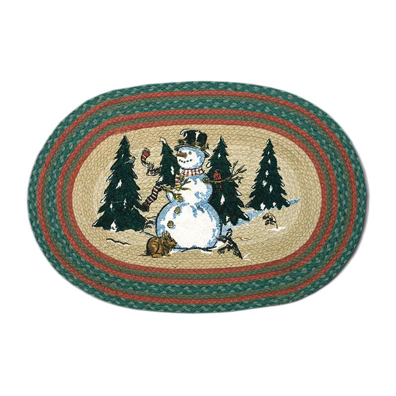 Earth Rugs Op-246 Winter Wonderland Oval Patch 20 X 30 image number 0