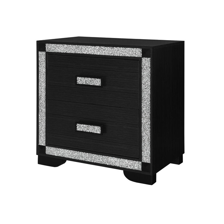 Soleil Charcoal Contemporary Nightstand