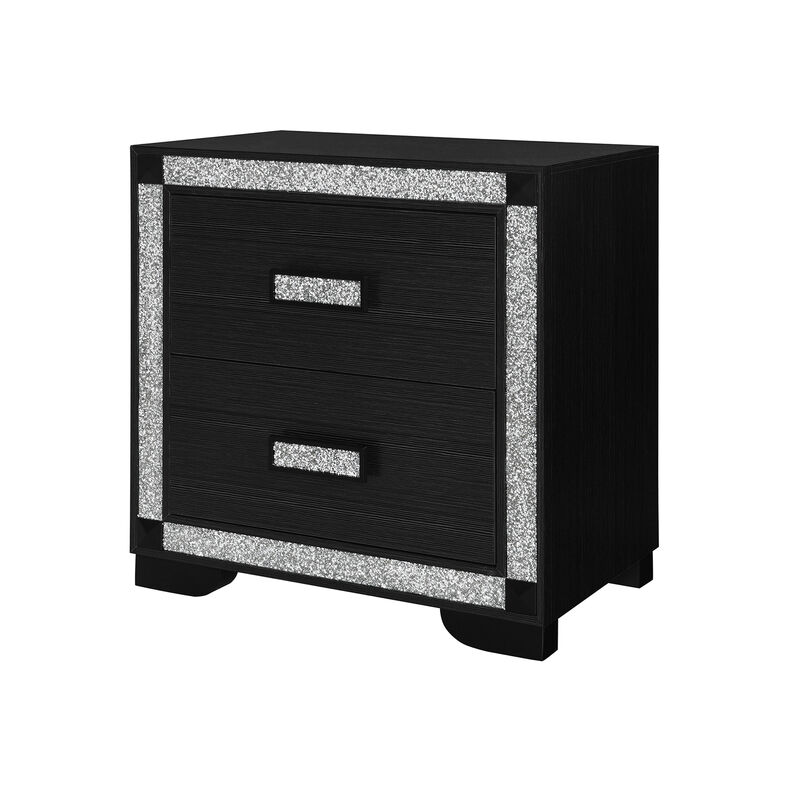 Soleil Charcoal Contemporary Nightstand image number 1