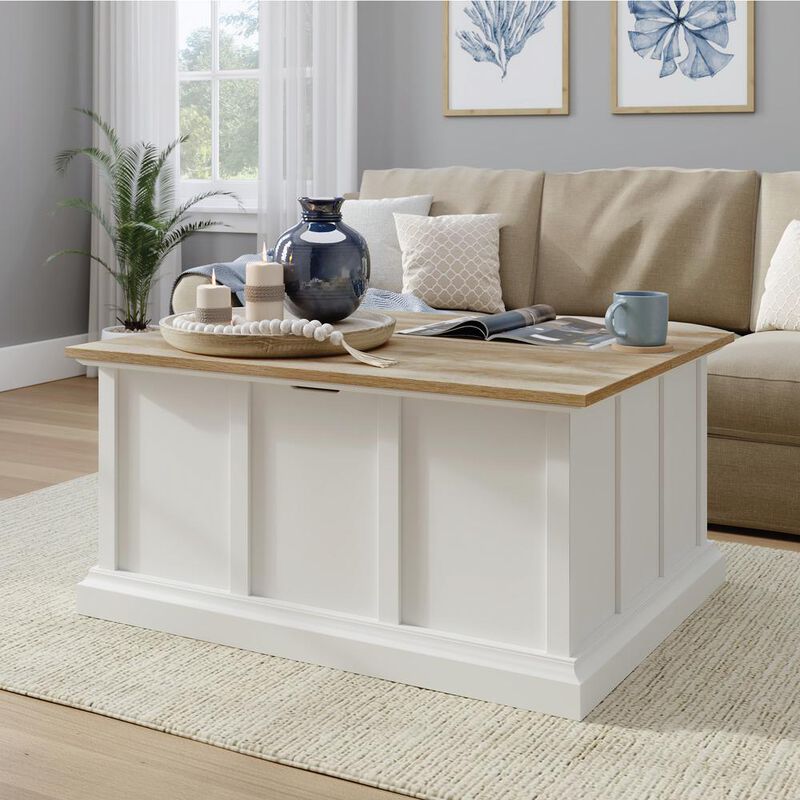 Sauder Cottage Road Storage Coffee Table Wh image number 3