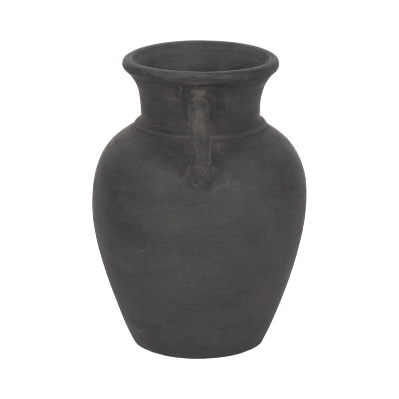 Terracotta, 9" Vase With Handles, Black image number 3