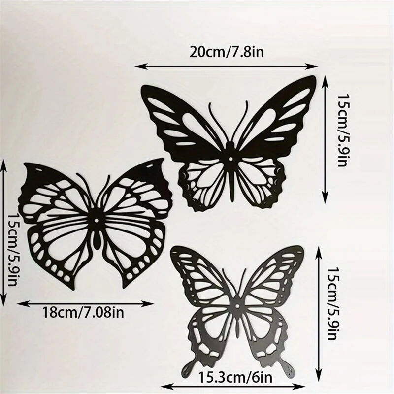 3-Piece Metal Insect Wall Decor Set, Dragonfly Hummingbird Butterfly image number 2