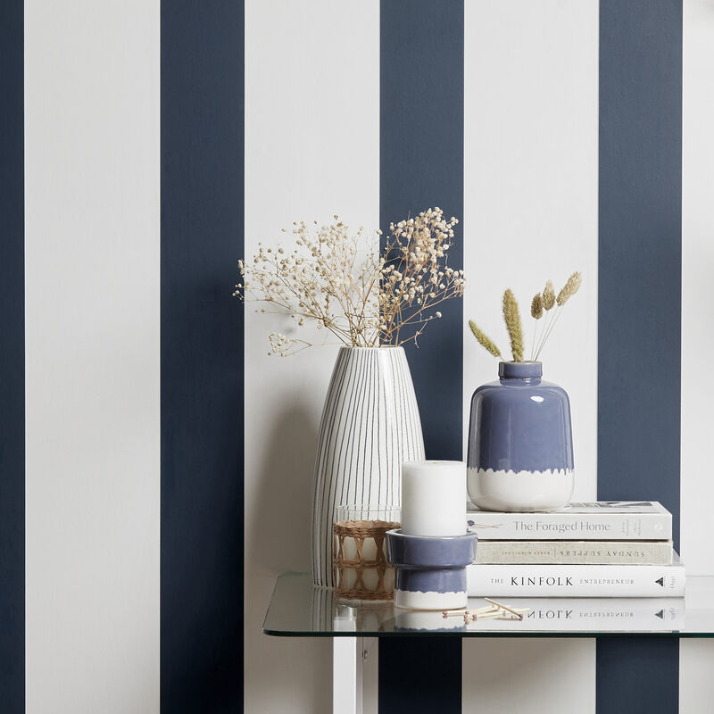 Tiago Blue Stripe Wallpaper image number 1