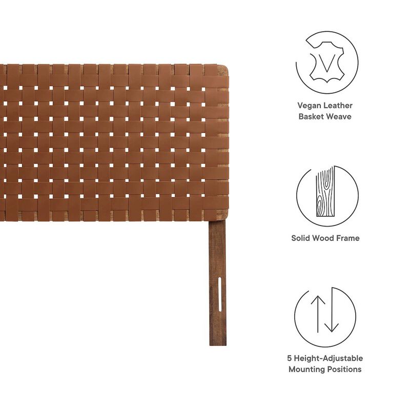 Sparta Weave Vegan Leather Full Headboard image number 3