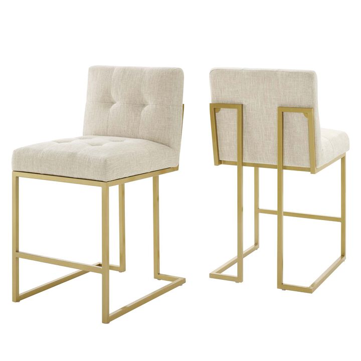 Privy Counter Stool Upholstered Fabric Set of 2