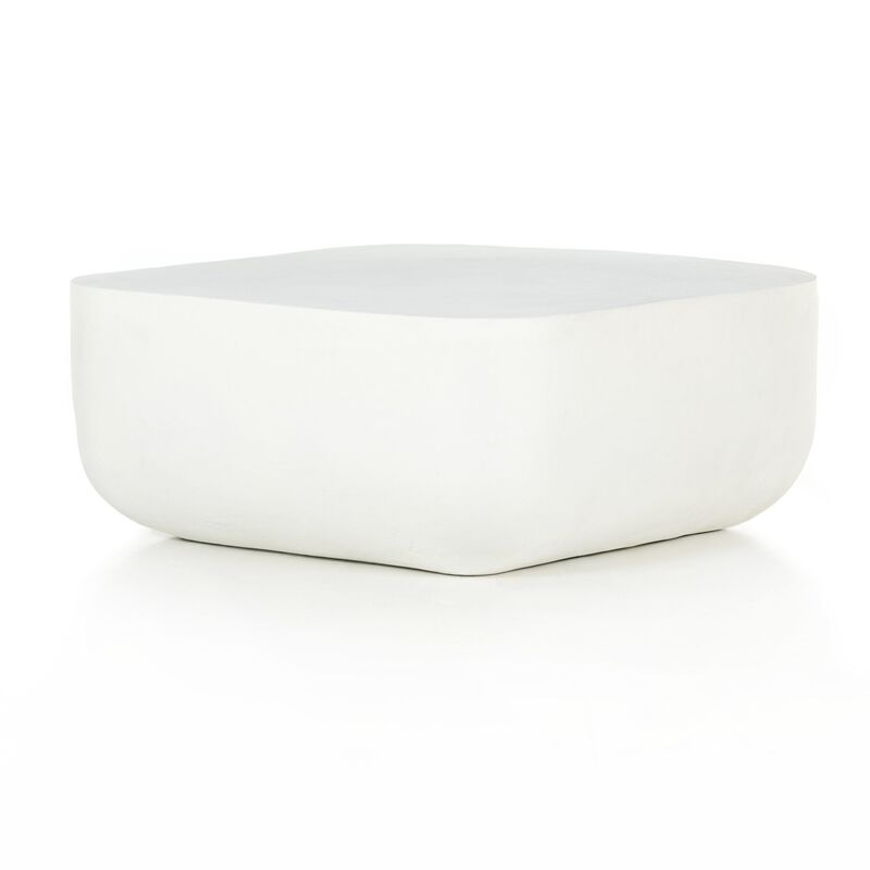 Basil Square Outdoor Coffee Table - Matte White