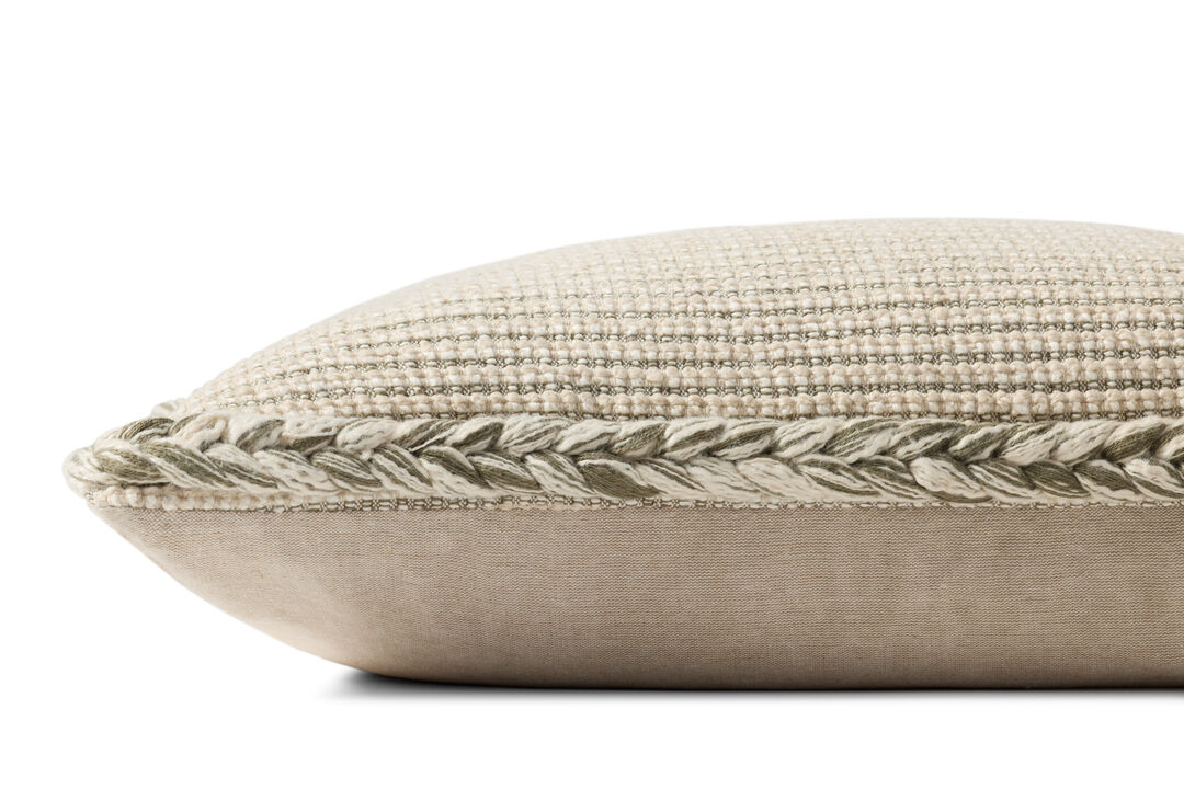 Oroville Natural/Olive 13''x21'' Cover w/Poly Pillow