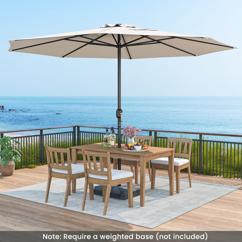 Patio Umbrella with Easy Crank Handle and 8 Sturdy Ribs for Durable Outdoor Shade
