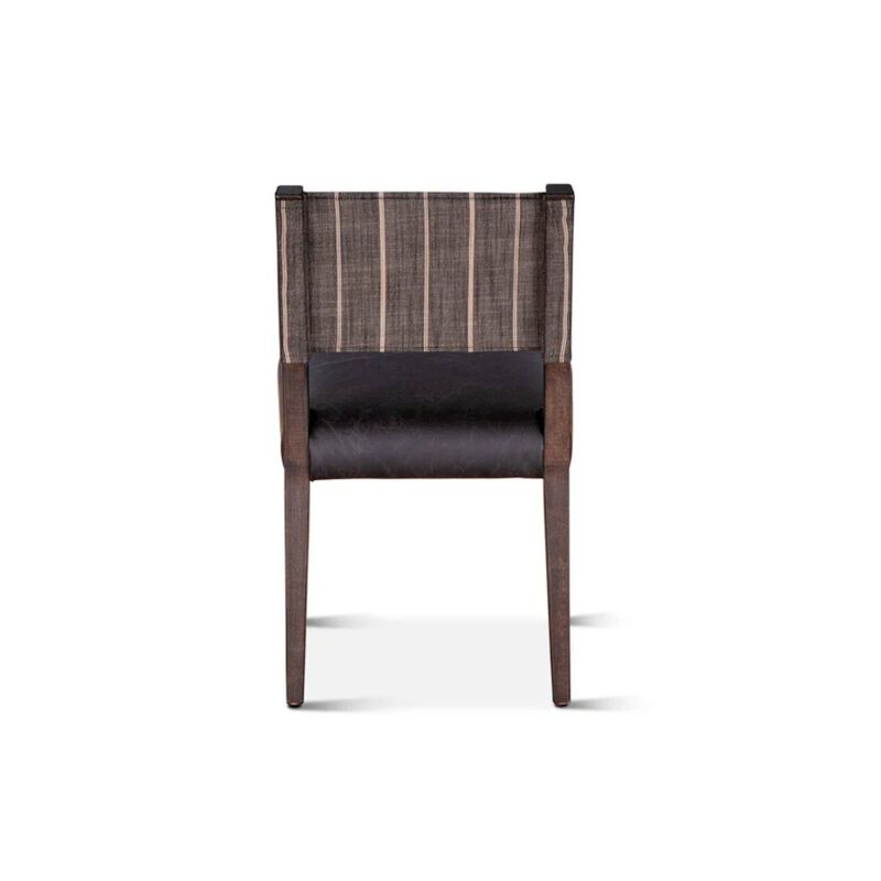 World Interiors Lila Dining Chair in Black Leather and Linen image number 1