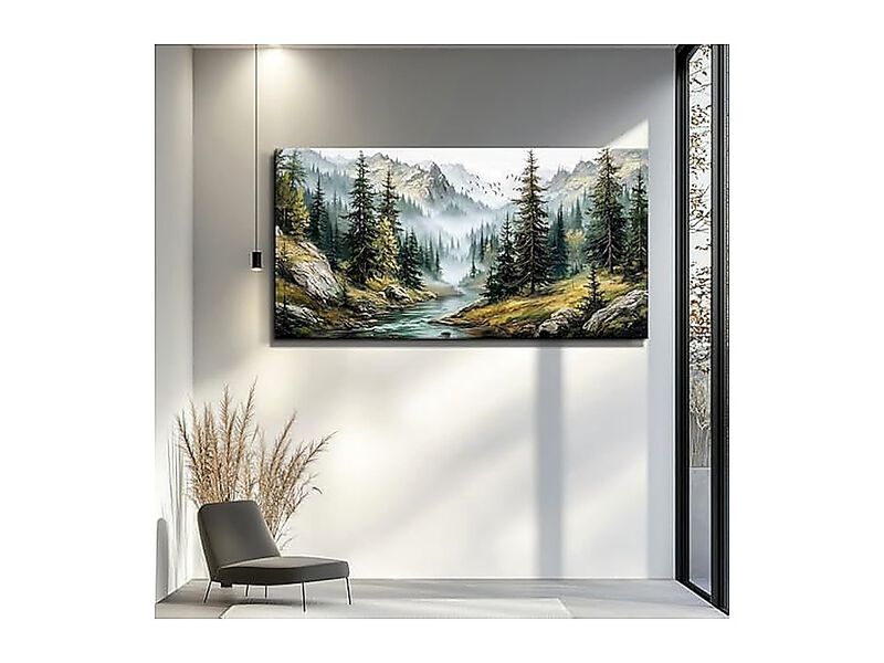 Canvas Wall Art Living Room Modern Farmhouse Decor Bedroom Office Nature Forest image number 2