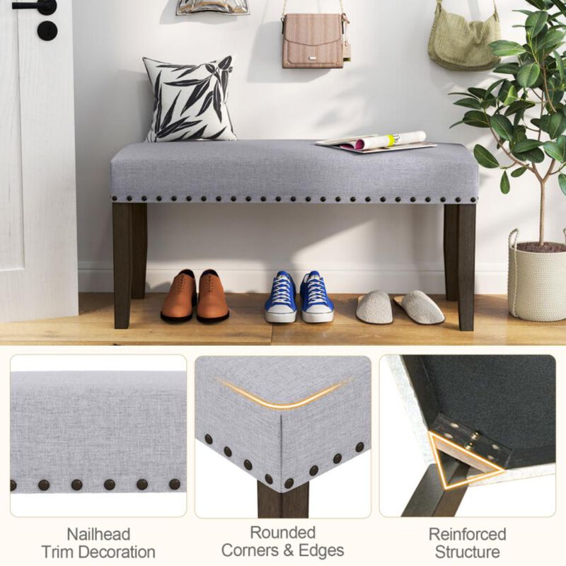 Hivvago 42.5 Inch Upholstered Entryway Bench End of Bed Bench