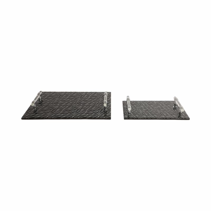 S/2 12/16" Sparkly Glass Trays image number 0