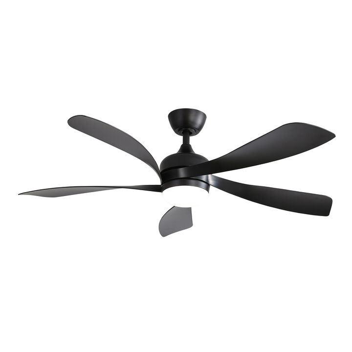 52 Inch Modern Ceiling Fan With 3 Color Dimmable 5 ABS Blades Remote Control With Led Light