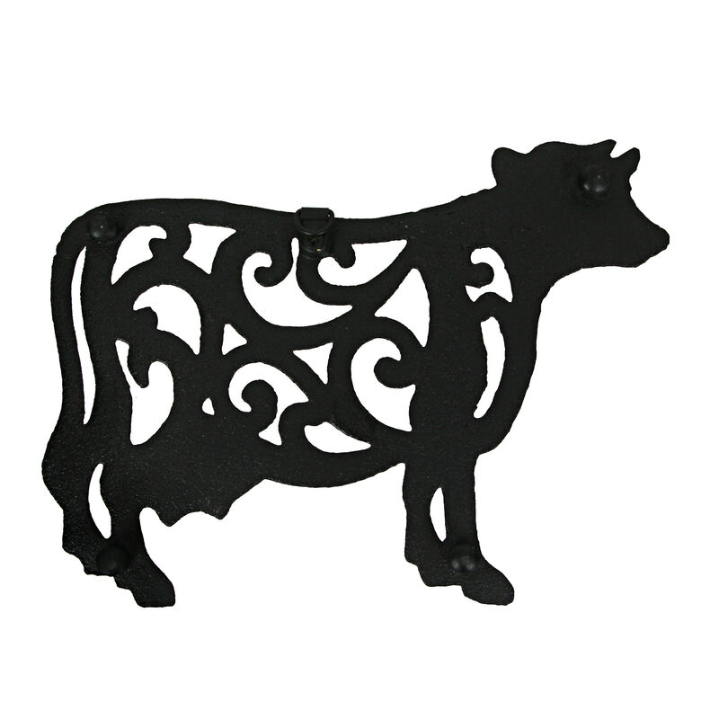 Set of 3 Black Cast Iron Farm Animal Kitchen Trivets Decorative Wall Hanging Art image number 2