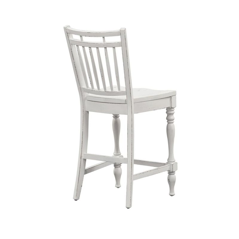 Liberty Furniture Magnolia Manor Spindle Back Counter Chair (RTA)-Set of 2 in Antique White image number 3