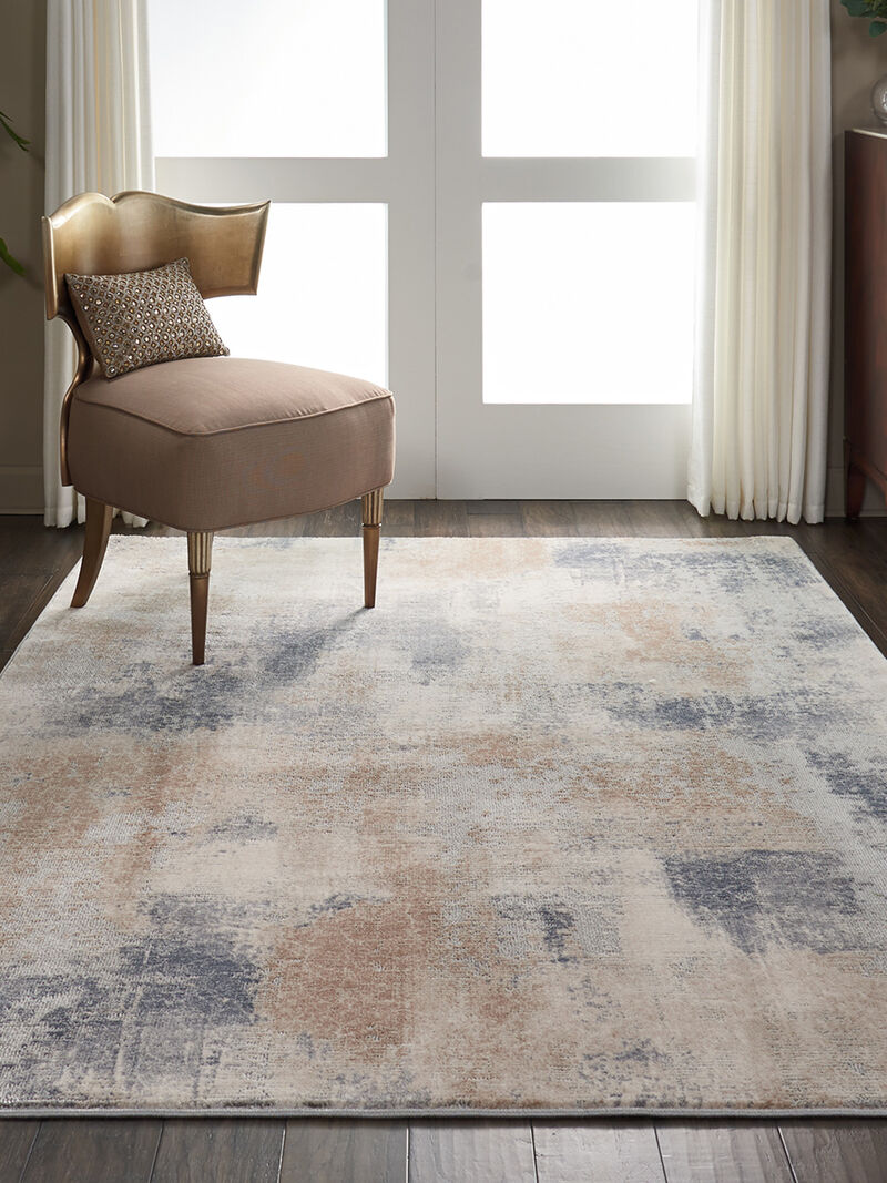 Rustic Textures RUS02 Beige/Gray 6' x 9' Rug