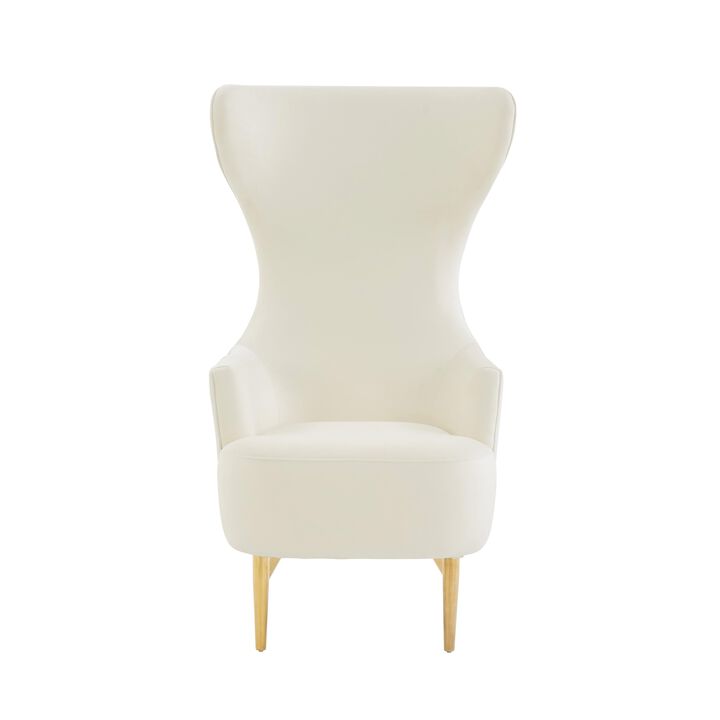 Julia Velvet Channel Tufted Wingback Chair by Inspire Me Home Decor