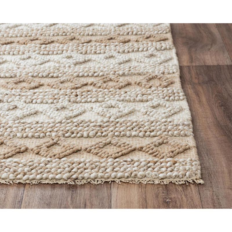 Hand Woven Flat Weave Pile Wool/ Polyester Rug, 7'6" x 9'6"