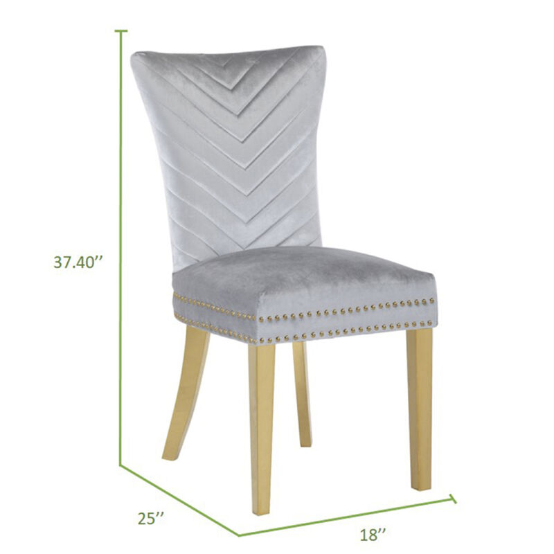 Eva 2 Piece Dining Chairs Finished with Velvet Fabric