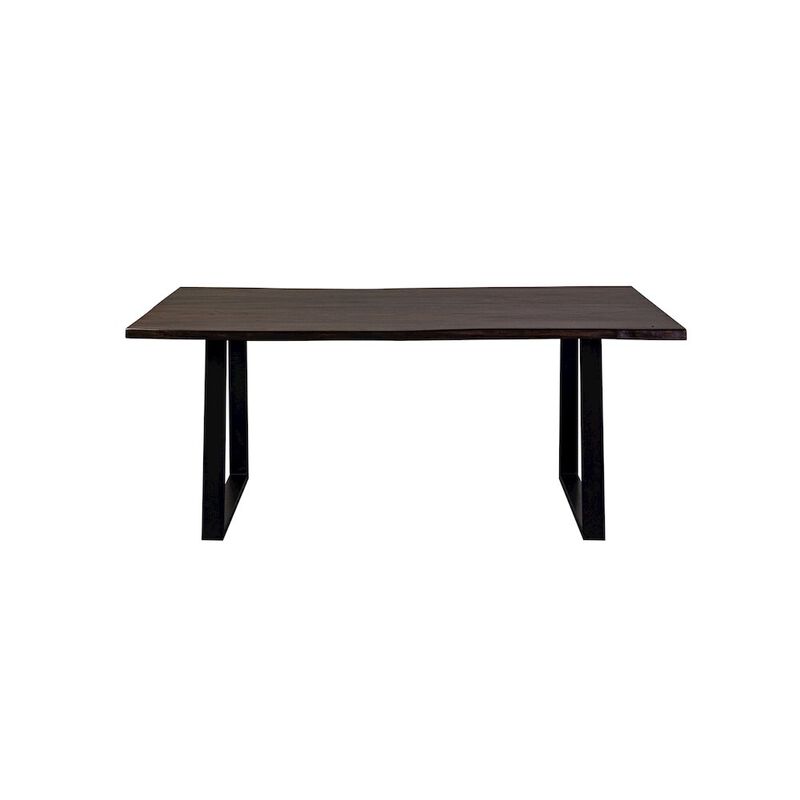 Porter Designs Manzanita Live Edge Solid Sheesham Wood Dining Table, Gray