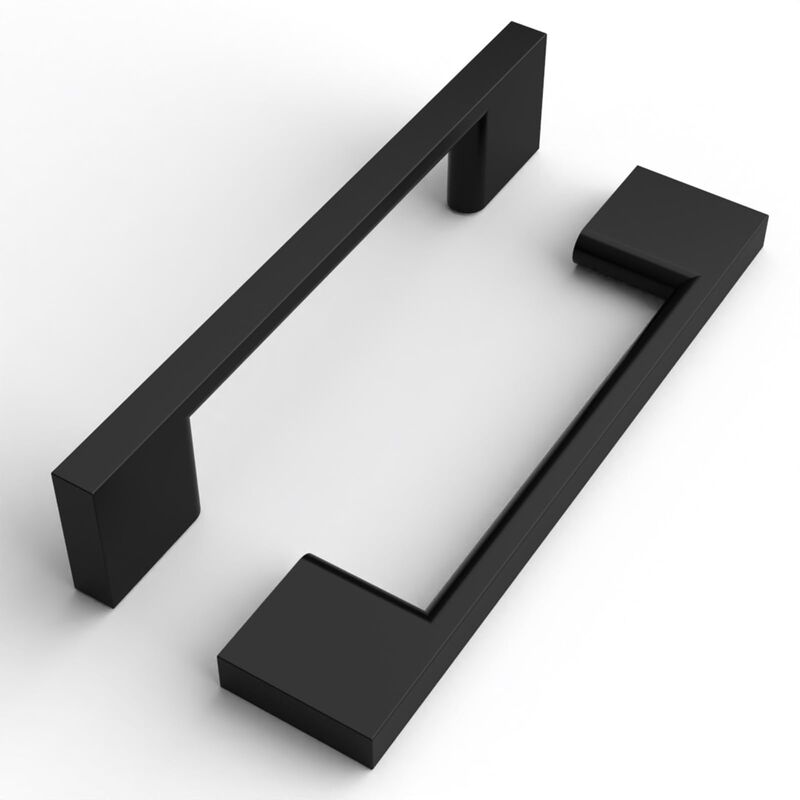 FILTA 10 Pack 5 Inch(128mm) Hole Centers Matte Black Cabinet Pulls,Stylish Kitchen Cabinet Handles Zinc Alloy Cabinet Hardware f