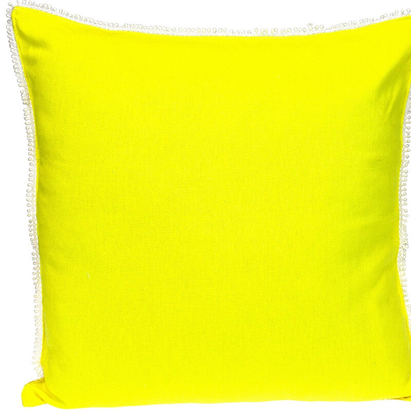 HomeRoots 20" Yellow Cotton Throw Pillow image number 4