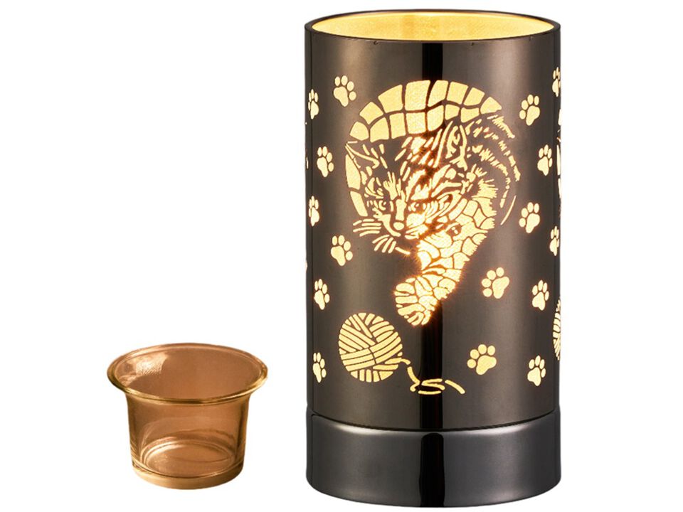 7" Touch lamp/Oil burner/Wax warmer - SilverCat