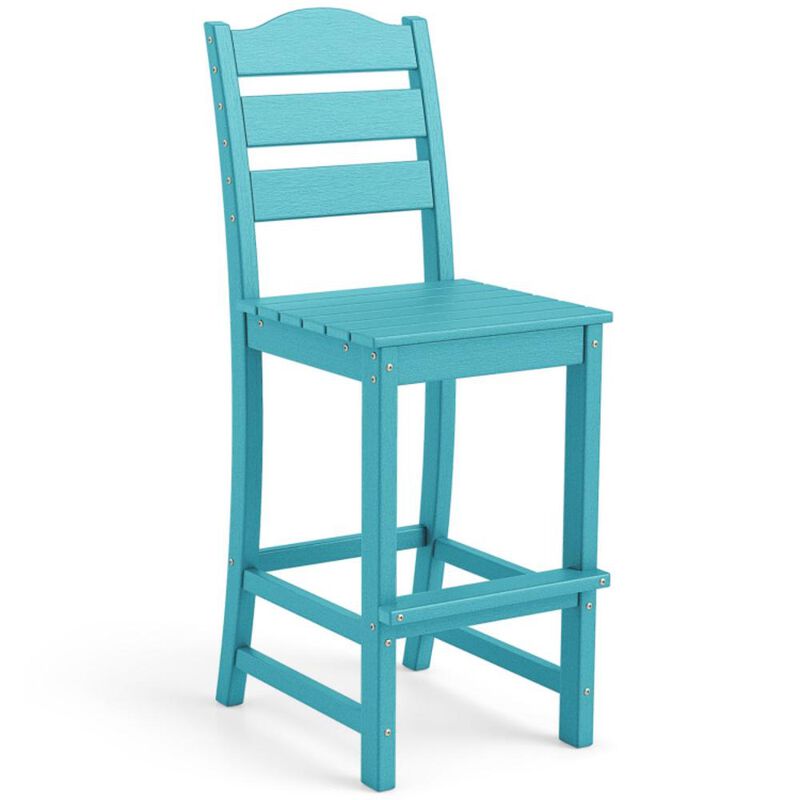 Hivvago Counter Height HDPE Bar Stool with Backrest and Footrest