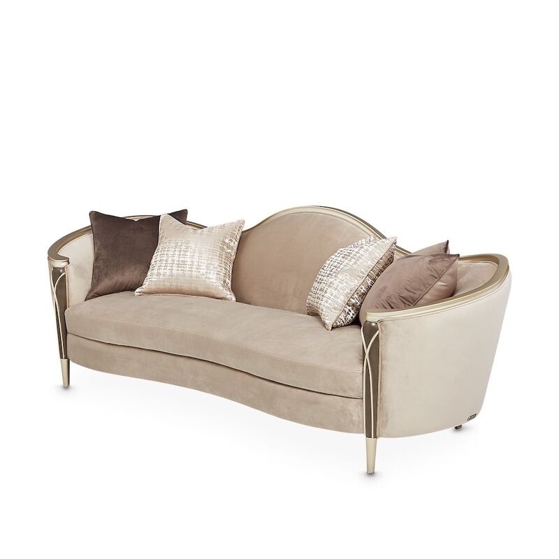 Michael Amini Villa Cherie Sofa - Porcini/Hazelnut
