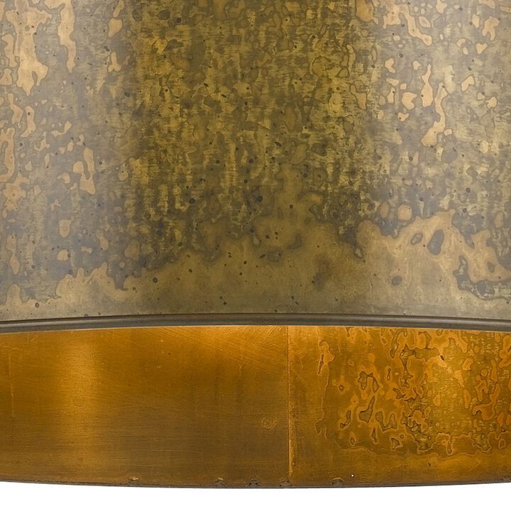 Watt Round Metal Frame Chandelier with 6 Foot Chain, Distressed Gold-Benzara