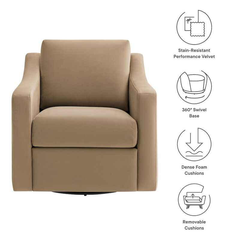 Liora Performance Velvet Armchair image number 2