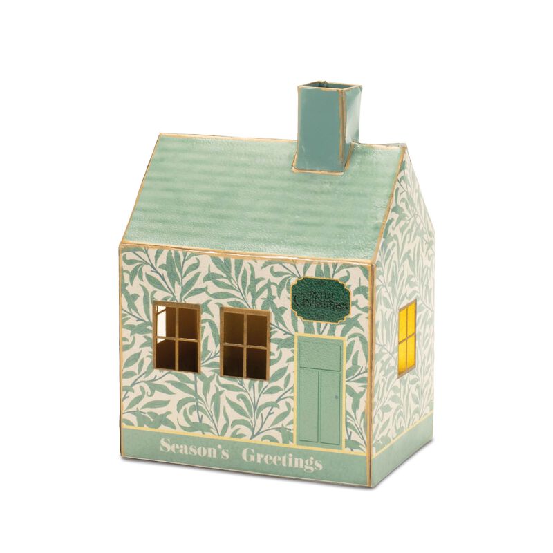 Set of 2 LED Metal Christmas Houses – Rustic Lighted Holiday Village Decorations for Fireplace or Shelf