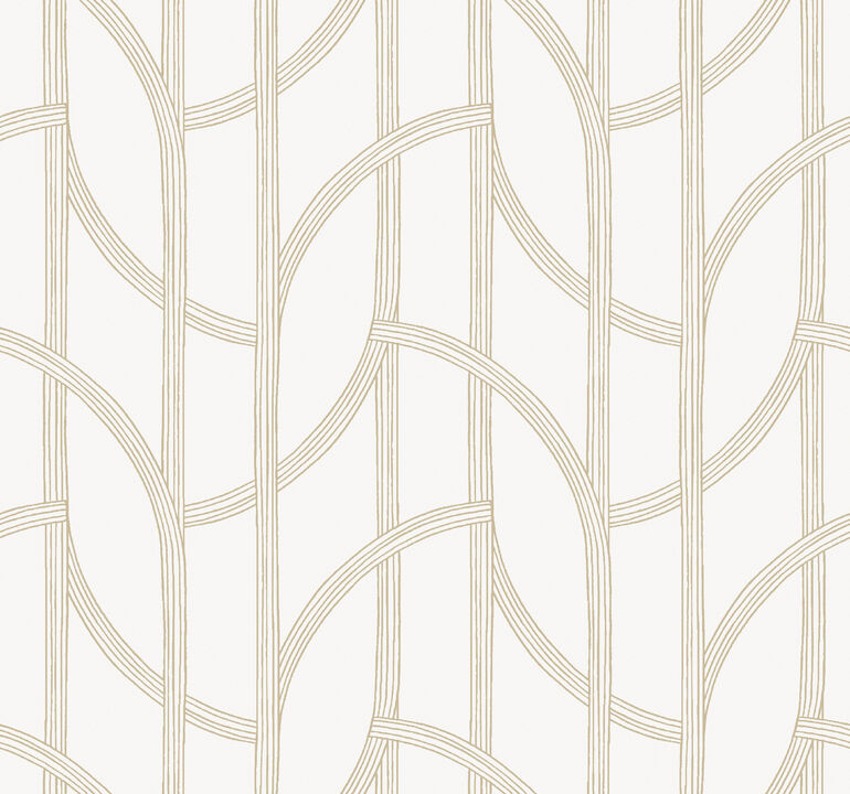 Salvo Gold Curved Contours Wallpaper