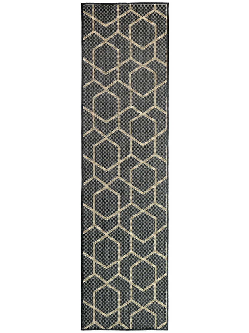 Horizon Indoor/Outdoor HOZ01 Charcoal 2' x 6' Rug