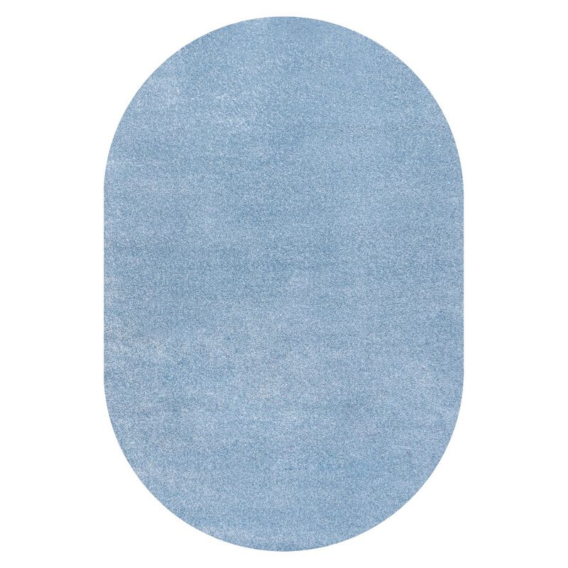 Haze Solid Low Pile Oval Area Rug