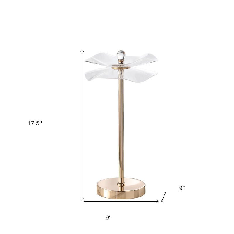 HomeRoots 18" Gold Bedside Lamp With Novelty Shade image number 3