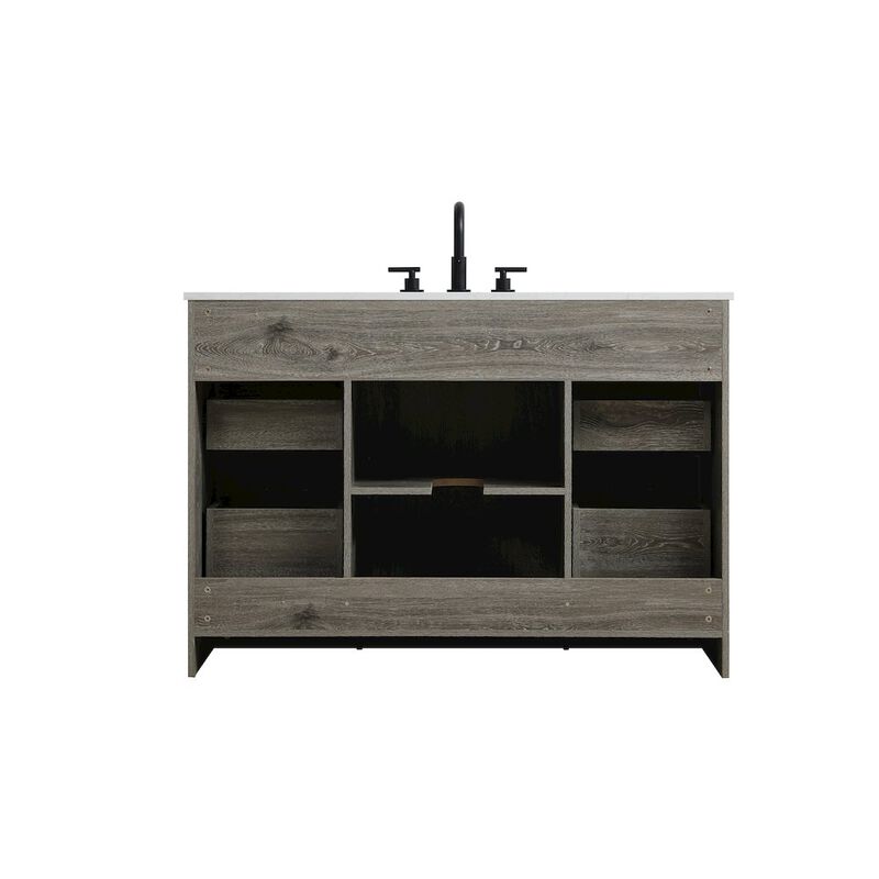 Elegant Kitchen and Bath Austin 48 Inch Single Bathroom Vanity In Rustic Grey