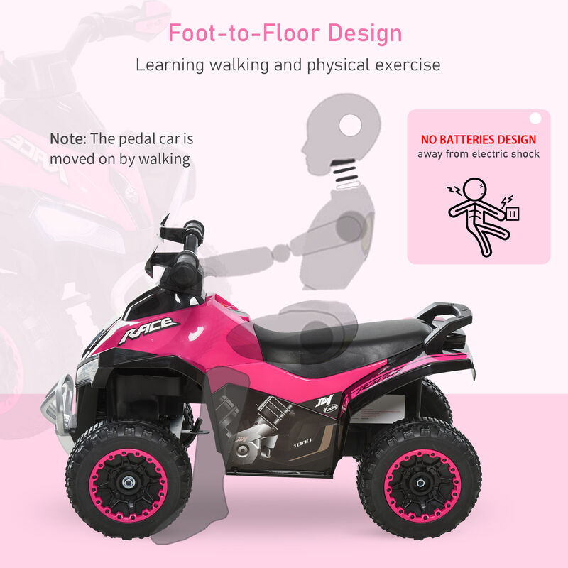 BreeBe NO Power Kids Ride On Push Car, Ride Racer, Foot-to-floor Sliding Car, Walking ATV Toy with Music, Lights image number 5