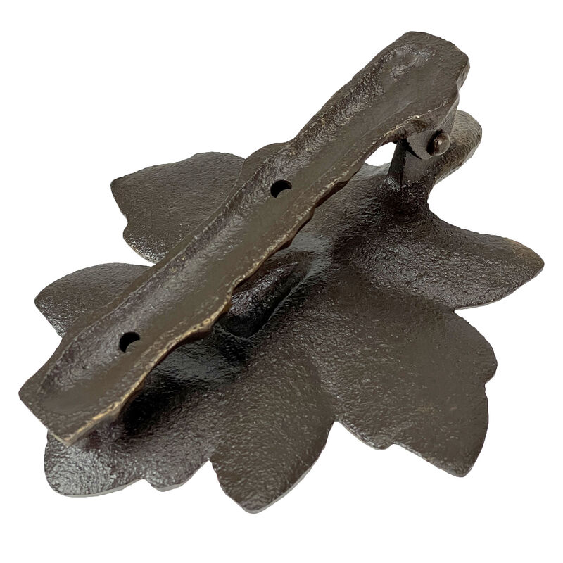 Bronze Finish Cast Iron Leaf Face Door Knocker - Artistic Entry Decor image number 4