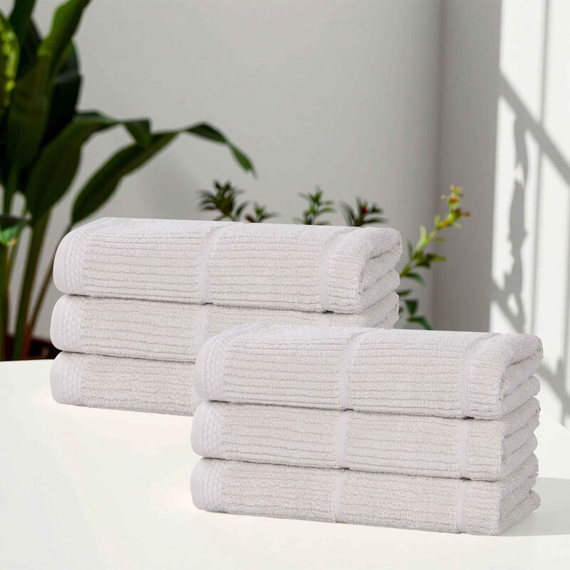 Soft Hand Towels Set of 6 in Smart Twist Viscose Cotton Blend image number 1