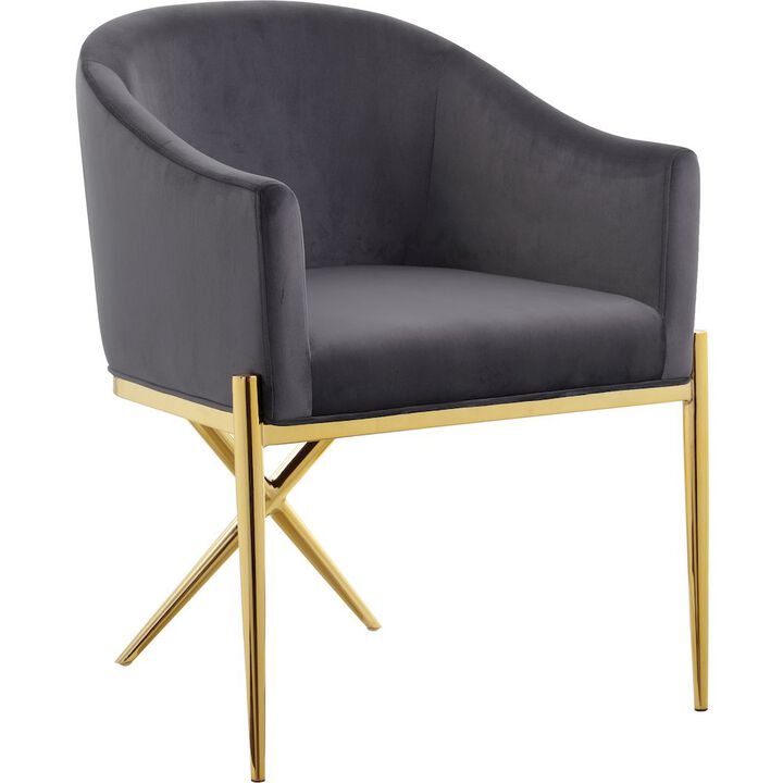 Meridian Furniture Xavier Grey Velvet Dining Chair