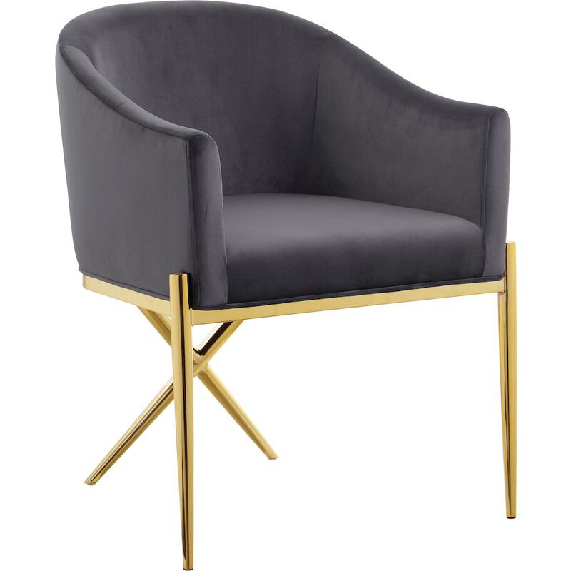 Meridian Furniture Xavier Grey Velvet Dining Chair