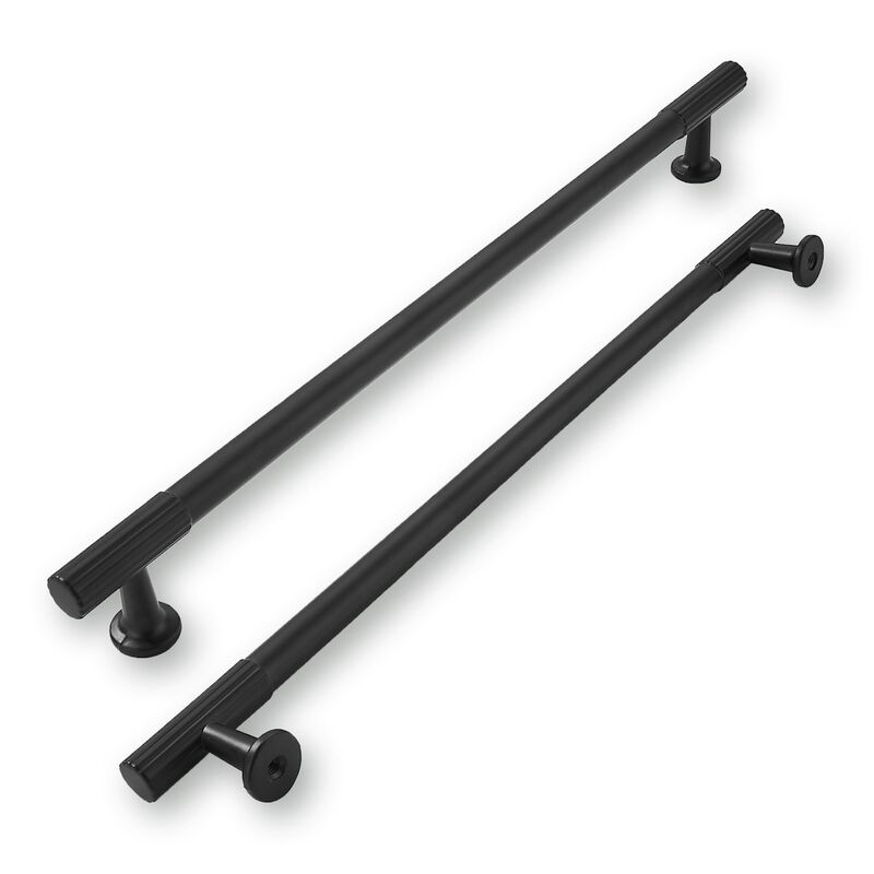 khtumeware 10 Inch Hole Center 5 Pack Matte Black Cabinet Pulls Heavy Duty Soild Kitchen Drawer Handles Cabinet Hardware for Cup