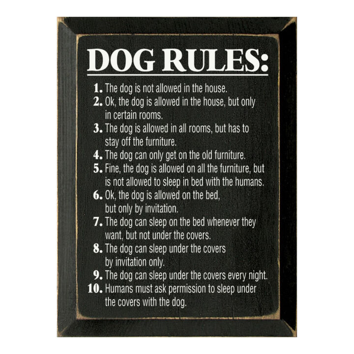 Funny Pet Rules Wood Sign Dog Lover Rustic Farmhouse Wall Hanging Decor