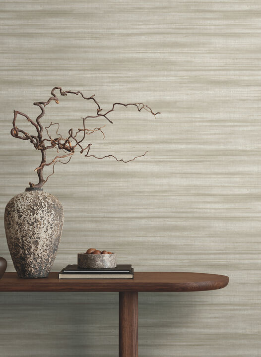 Brushed Linen Taupe Wallpaper