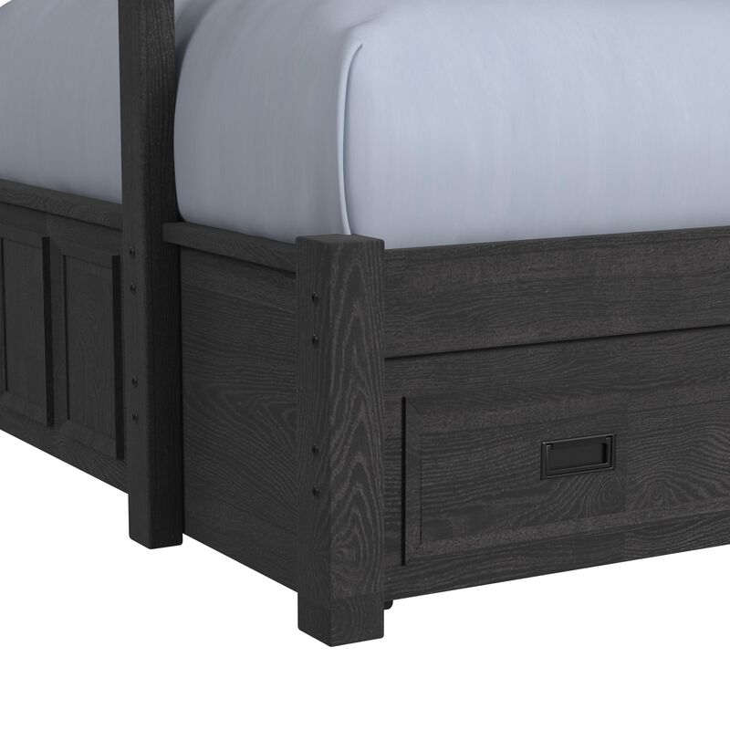 Hampton Charcoal Twin/Full Bunk Bed with Staircase & Trundle image number 4