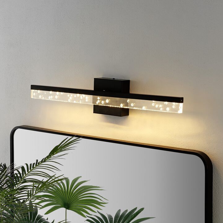 Mario Modern Contemporary Iron/Seeded Acrylic Integrated LED Vanity Light