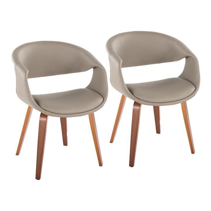 LumiSource Curvo Upholstered Chair - Set of 2