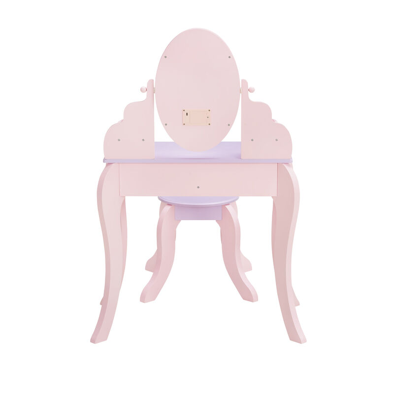 Little Princess Rapunzel Vanity with LED Mirror, Pink image number 8
