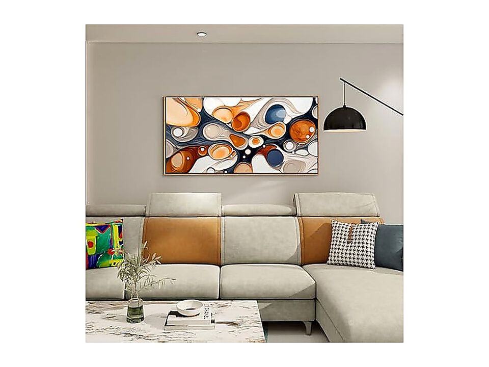 Wall Art Living Room Elegant Curves Abstract Modern Lightness Office Decor Frame